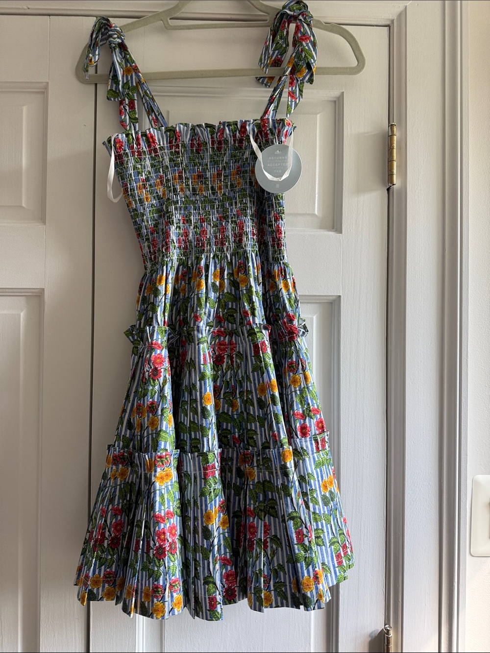 NWT Hill House Geranium Striped Smocked Charlotte Nap Dress - Picture 3 of 4